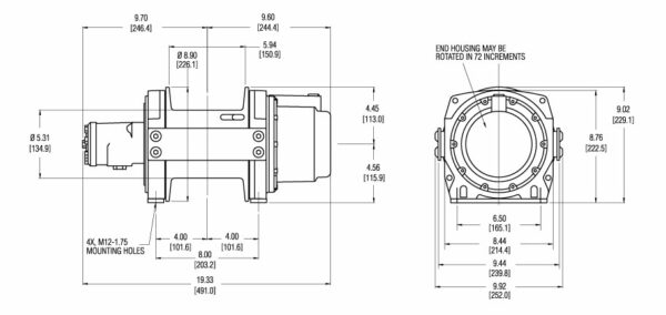 36949 NOSTOVINSSI WARN HY3000LF 1364KG mittakuva