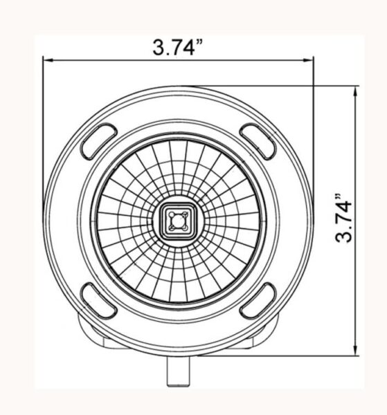 LED-valo Vision X Optimus XIL-OPR110 mittakuva edestä