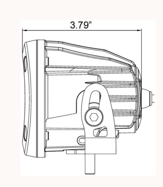 LED-valo Vision X Optimus XIL-OPR110 mittakuva sivusta