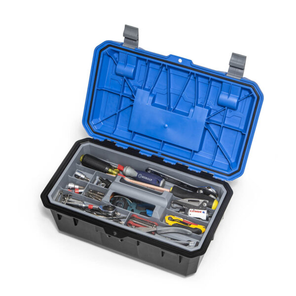 Decked Crossbox sininen työkalulaatikko 11l työkaluja