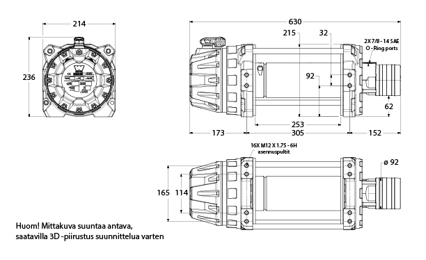 Warn Series G2 15 Hydraulic Winch - Atlok Oy