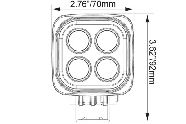 Mittakuva Vision X Duralux Mini 12W peruutusvalo