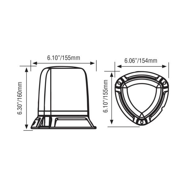 Vision X AeroTech HD LED-majakka 108W mittakuva