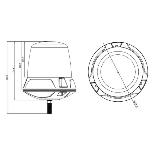 Vision X OptiTech pulttikiinnitys mittakuva