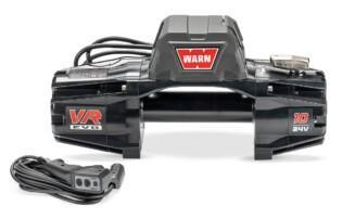 Warn VR EVO 10 ‑sähkövinssi 24V‑järjestelmään, kaukosäätimellä ja ilman vaijeria – tehokas 4536 kg vinssi raskaaseen ajoneuvo‑ ja offroad‑käyttöön.